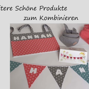 Wimpelkette mit Namen als Baby Geschenk, personalisierte Girlande Bild 7