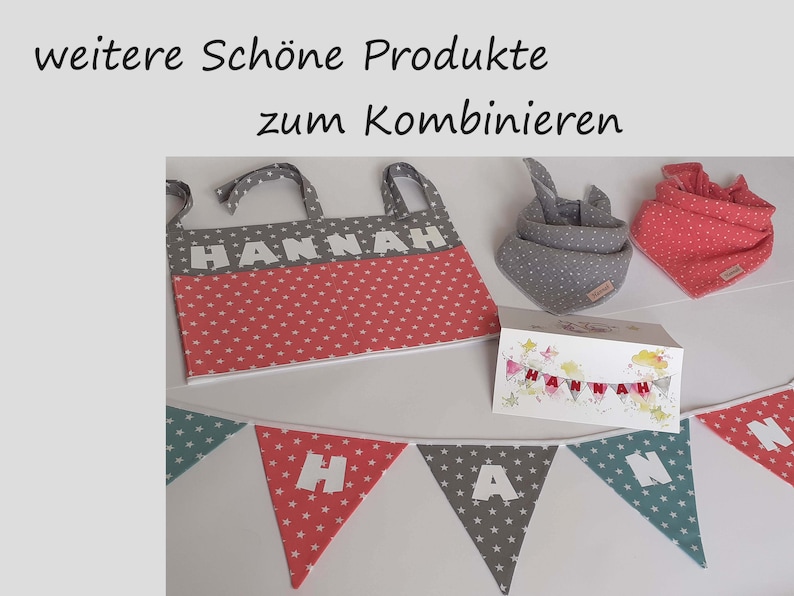 Wimpelkette mit Namen als Baby Geschenk, personalisierte Girlande Bild 7