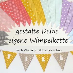 Wimpelkette mit Namen als Baby Geschenk, personalisierte Girlande Bild 1