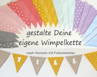 Wimpelkette mit Namen als Baby Geschenk, personalisierte Girlande als  Geschenk zur Taufe oder Geburtstag