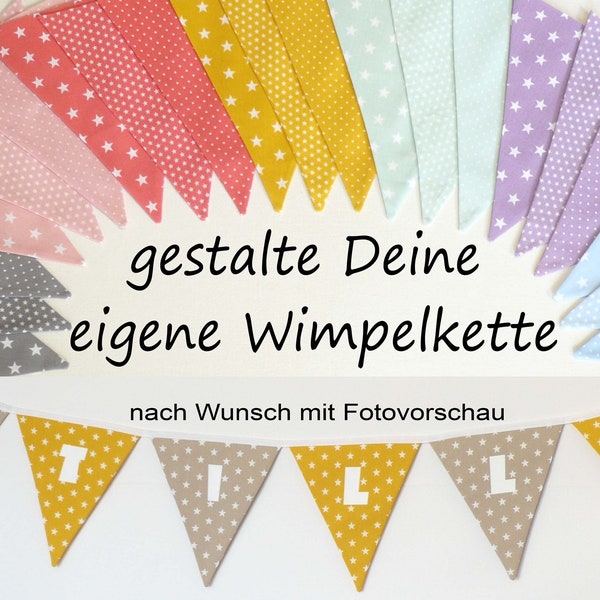 Wimpelkette mit Namen als Baby Geschenk, personalisierte Girlande