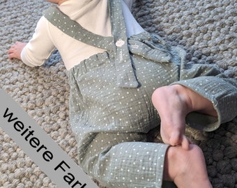 Babyhose mit Namen aus Musselin in Gr. 68, 74, 80, 86, 92, 98, 104 für Jungs und Mädchen, applizierte Hose