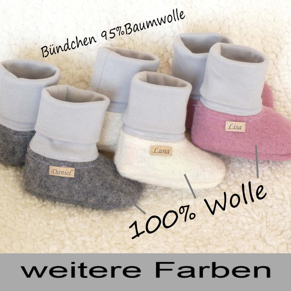 Babyschuhe Wollwalk mit Namen Krabbelschuhe Walkschuhe Babygeschenk