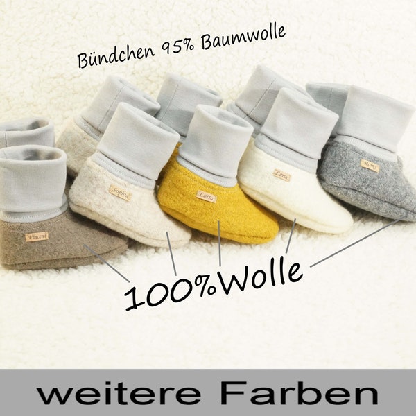 Babyschuhe Wollwalk mit Namen Krabbelschuhe Walkschuhe Babygeschenk