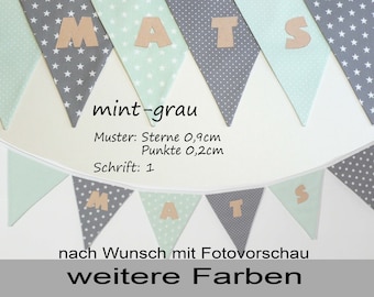 Wimpelkette mit Namen Baby Geschenk personalisiert