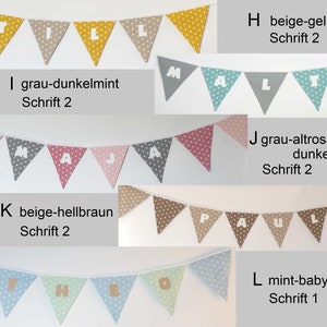 Wimpelkette mit Namen als Baby Geschenk, personalisierte Girlande Bild 4