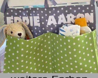 Babybetttasche mit Namen personalisiertes Geschenk zur Taufe Geburt Deko für Babyzimmer