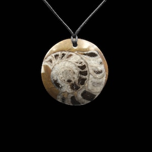 Ammonite Fossil Pendant - Handmade