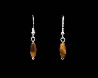Tiger's Eye Silver Dangle Earrings