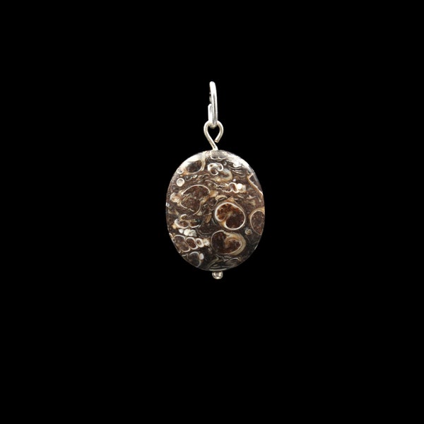 Turritella Agate Pendant - Fossil Pendant