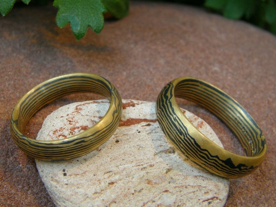 Fedi nuziali Mokume Gane Oro 900 Palladio 500 mokumegane Italia