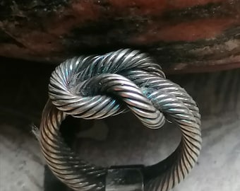 Designer Ring Silber 925 Knoten Knotenring massiv geschwärzt Größe 57