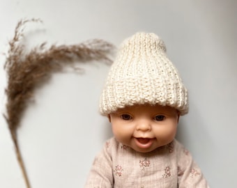 Beanie hat knitted for doll Minikane 34 cm | Miniland 38 cm | Paola Reina 34 cm | Gordi 34 cm | retro look doll outfit