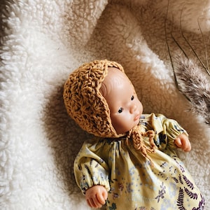 Clothes for Miniland doll 21 cm and Paola Reina 21 cm clothes crochet hat retrostyle floral