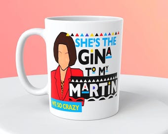 Ella es la Gina de mi Martin, tazas de café, 12oz, 15oz, tazas de café