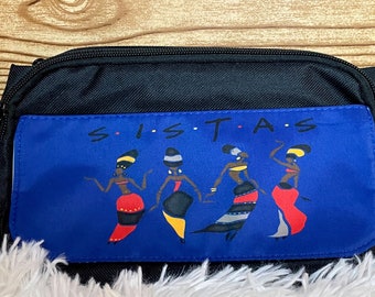 Riñonera S.I.S.T.A.S (temática Friends) con reinas africanas negras