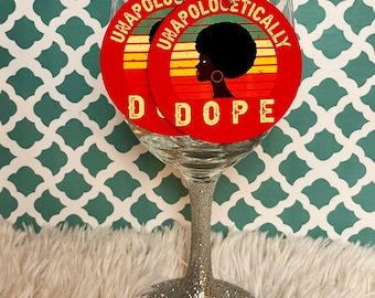 Pendientes Dope sin disculpas con mujer afro, Pendientes redondos grandes