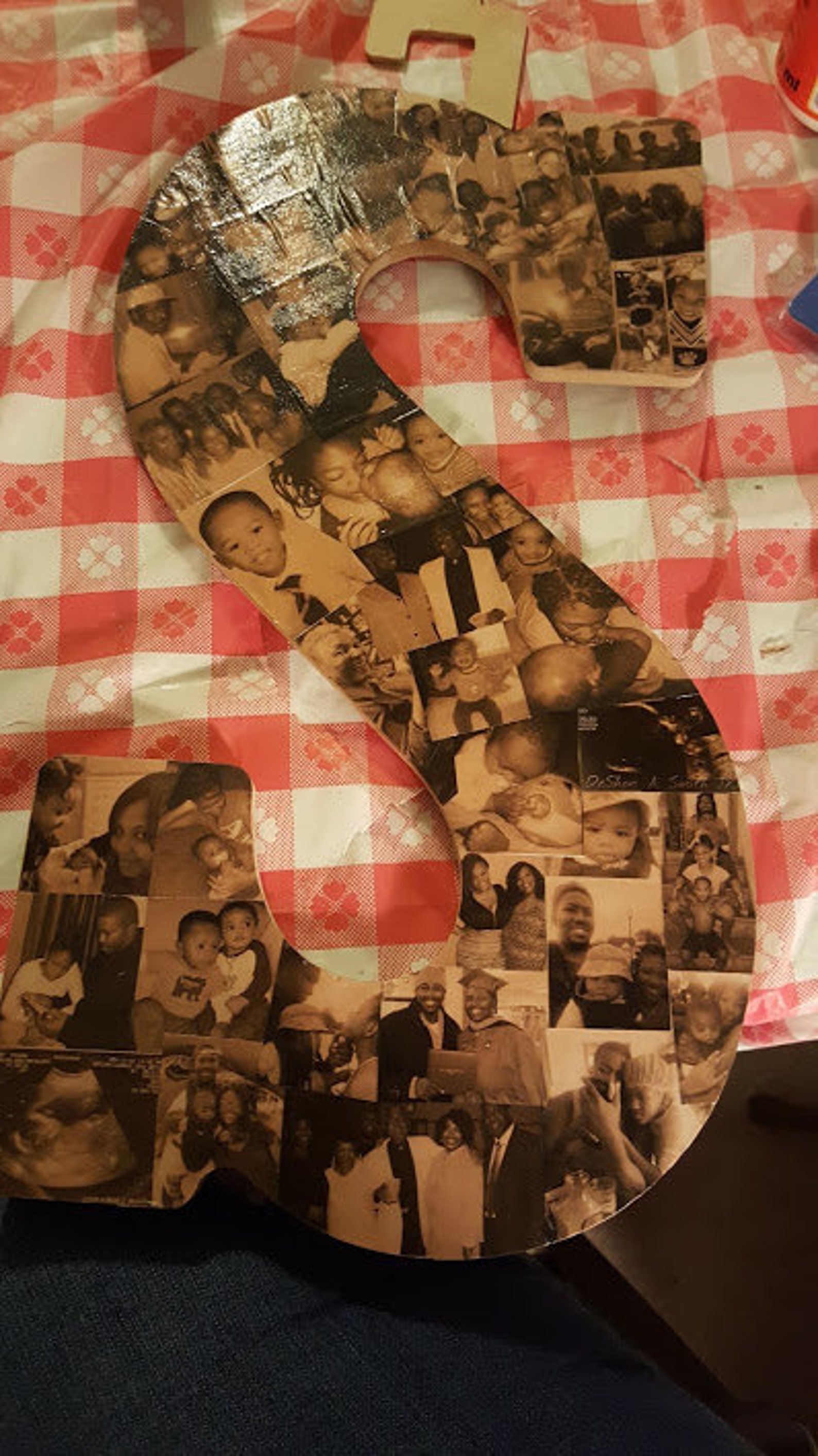 10 inch Wooden Custom Letter photo collage in Sepia photo | Etsy