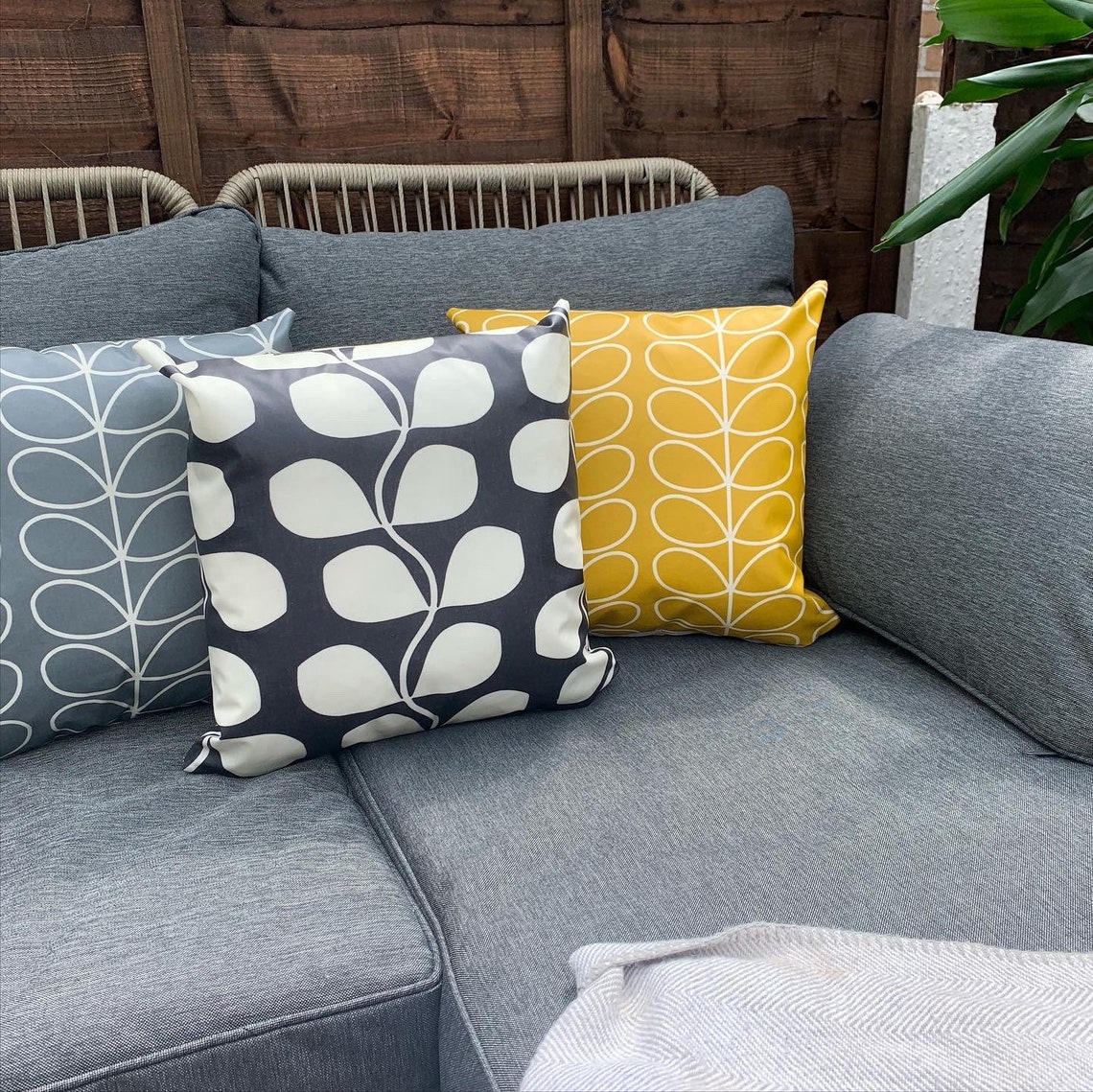 Outdoor cushion shower proof garden Orla Kiely Cushion Etsy
