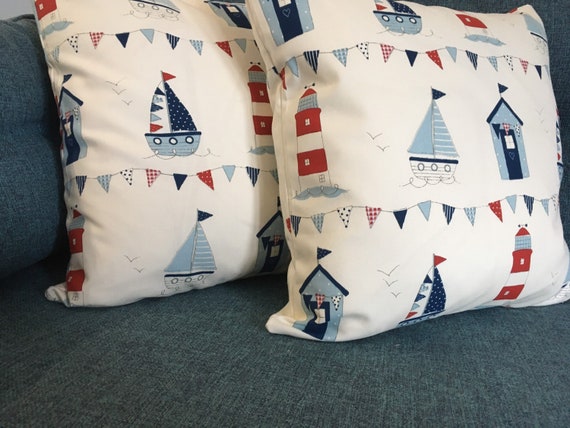 Seaside themed cushion shop covers