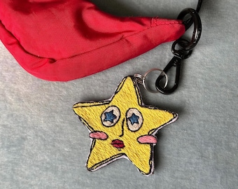 Fun Star Embroidered Keychain