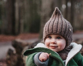 Cappello sciarpa/passamontagna come cappello da folletto per neonati e bambini piccoli