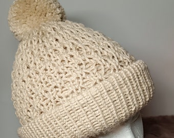 Gorro con pompón para crecer con talla 42 - 52 cm