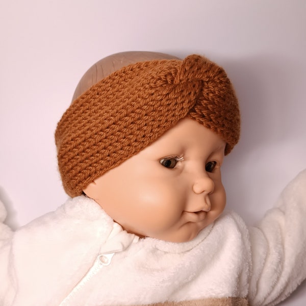 Stirnband Twist Baby / Kleinkind doppelt gestrickt extra warm 50 Farben