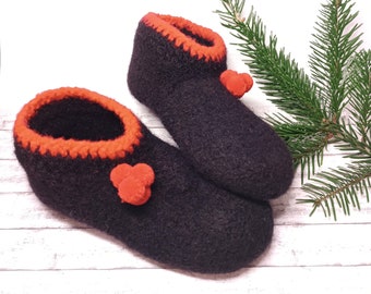 Felted shoes for adults "Multicolor"