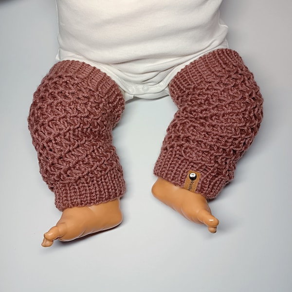 Babystulpen Beinwärmer extra lang Farbe dunkelrosé