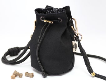 Treat bag for dogs - Kiki black - coated on the inside