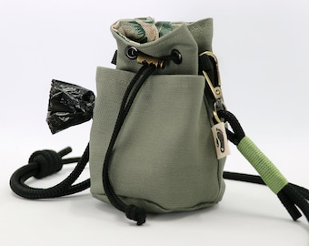 Dog treat bag - Kaia olive woodland love - dog walking bag with bag dispenser