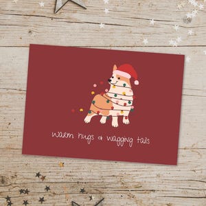 Kerstkaart &quot;Warme knuffels en kwispelende staarten&quot;