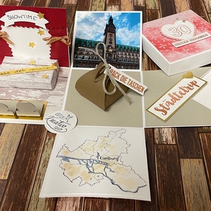 Explosionsbox Geschenkverpackung Gutscheinverpackung Musical Hamburg Städtetrip Bild 2