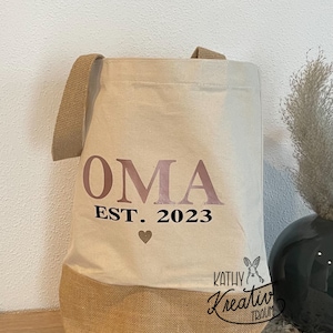 Shopping Shopper Carrying Bag Jute Grandma Personalized MOM Bag Linen Bag