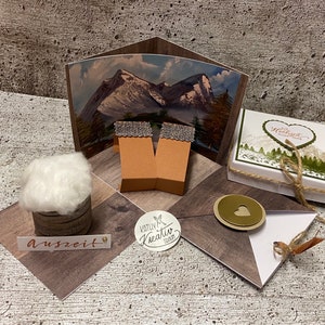 Explosionsbox Wellness Auszeit Gutscheinverpackung Geldgeschenk