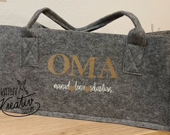 Einkaufstasche Oma Mama Filztasche Shopper Handtasche Tasche personalisiert