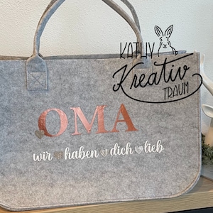 Filztasche Einkaufstasche Shoppingbag Oma / Mama personalisiert Shopper