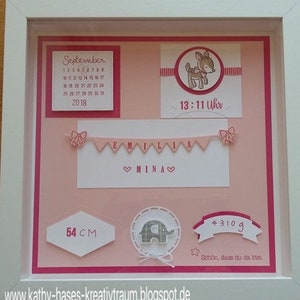 Picture frame for the birth baptism