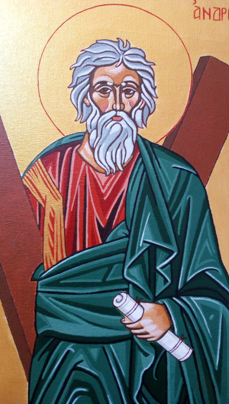 Heiliger Andreas/Heiliger Andreas der Apostole handbemalt Etsy