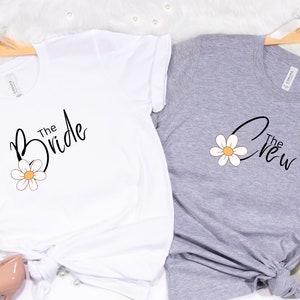 Women&#39;s / JGA T-Shirt &quot;Bride & Crew&quot; simple and modern, wedding gift for brides, team bride tee, bachelor party shirt, engagement T-shirt