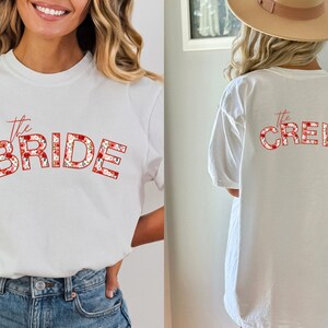 College Bride Bridesmaid Shirt, Comfort Colors, Bridal Party Shirt, floral Bachelorette Theme Party Tee, Aesthetic Trendy Wedding, Oversized