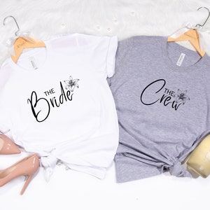 Women&#39;s / JGA Shirt &quot;Bride & Crew&quot; simple and modern, wedding gift for brides, team bride tee, bachelor party shirt, engagement T-shirt Lily
