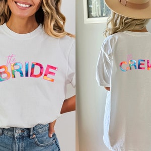 College Bride Bridesmaid Shirt, Comfort Colors, Bridal Party Shirt,rainbow Bachelorette Theme Party Tee, Aesthetic Trendy Wedding, Oversized
