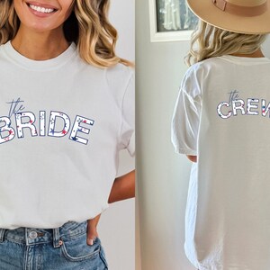 College Bride Bridesmaid Shirt, Comfort Colors, Bridal Party Shirt, USA Bachelorette Theme Party Tee, Aesthetic Trendy Wedding, Oversized