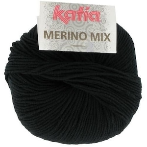 EUR 99.8/1kg MERINO MIX Katia Superwash Merino Wool Merino Wool Black col. 2 Knitting wool merinowool woolyarn handknitting wool yarn