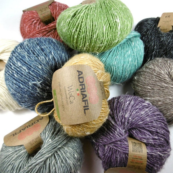 EUR 139/1kg WOCA ADRIAFIL eco-wool with hemp hemp yarn knitting wool merino wool knitting yarn merino hemp fiber natural yarn blended wool & hemp yarn