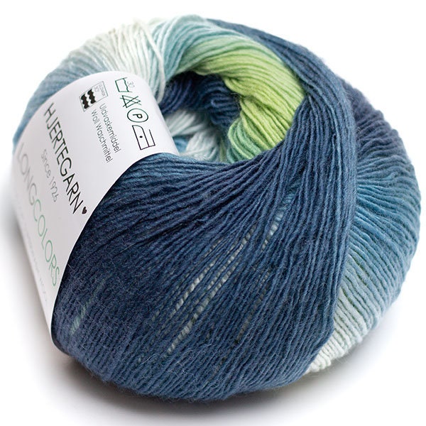 EUR119,5/1kg LONG COLORS MERINO Hjertegarn Farbverlauf 602 Wolle variegated color yarn Gradient woolyarn lace shawl scarf tücher lacegarn