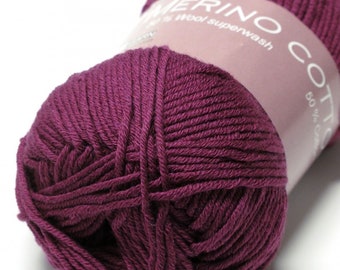 EUR 110/1kg MERINO COTTON Extra Soft Superwash Wool 9235 Merino Wool Knitting Yarn Knitting Wool woolyarn wool cotton mixed handknitting yarn