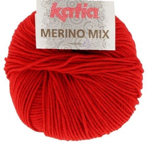 EUR 99.8/1kg MERINO MIX Katia Superwash Merino Wool Merino Wool Red col. 4 Knitting wool merinowool woolyarn handknitting wool yarn